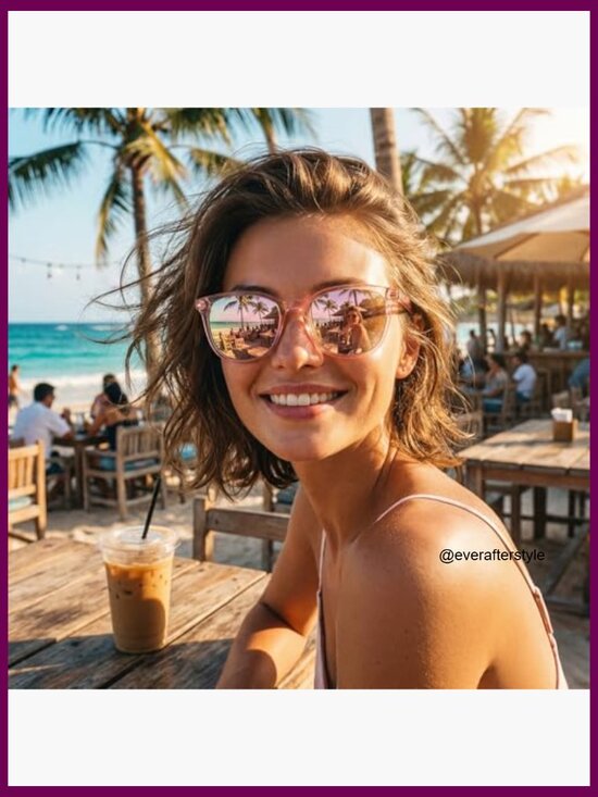 Square Mirrored Polarized Sunglasses with UV Protection main image 7